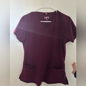 Women's Burgundy scrub Top